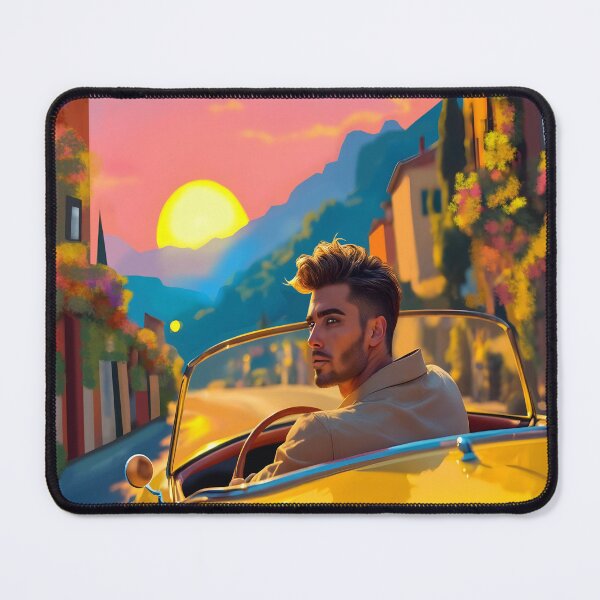 Item preview, Vintage convertible lemon yellow "Cyber Lemon" convertible - Romantic yellow car from Felia in Italian style for T-shirts designed and sold by Felia001.