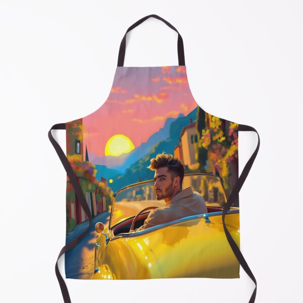 Item preview, Vintage convertible lemon yellow "Cyber Lemon" convertible - Romantic yellow car from Felia in Italian style for T-shirts designed and sold by Felia001.