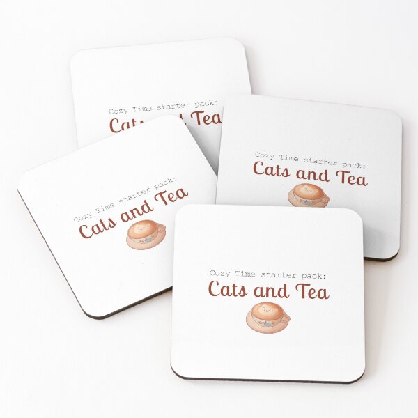 Item preview, CozyTime Starter Pack: Cats and Tea designed and sold by Neko Art.