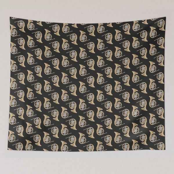 Item preview, french horn on black designed and sold by kobyakov.