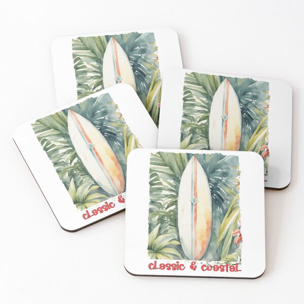 Artikelvorschau, Vintage Surfbrettdruck – Klassische & tropische Aquarellkunst an der Küste entworfen und verkauft von Sun Sand & Sea Art.