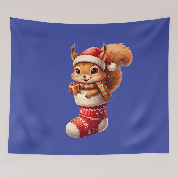 Item preview, Christmas Squirrel Stocking Stuffer | Cute Critter in a Holiday Sock designed and sold by E-SarnEdge.