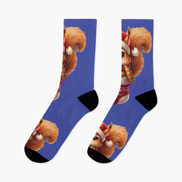 Item preview, Christmas Squirrel Stocking Stuffer | Cute Critter in a Holiday Sock designed and sold by E-SarnEdge.