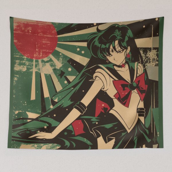 Item preview, Sailor Pluto Vintage Warned Poster  designed and sold by AnimeArsenalPrints.