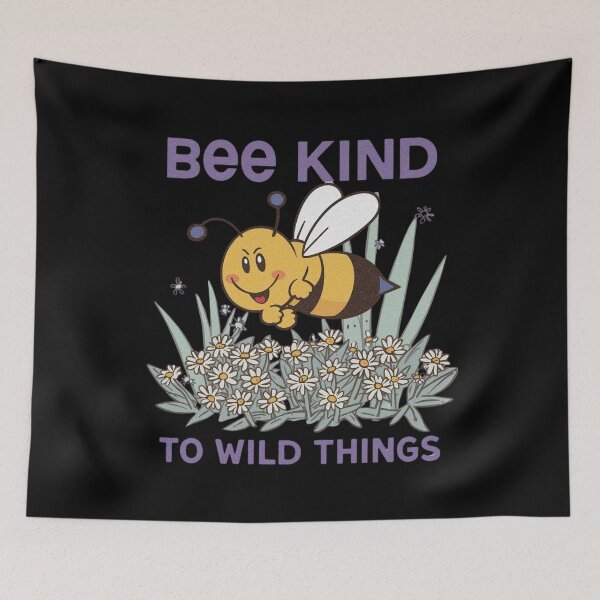 Item preview, Bee Kind to Wild Things: Cute Cartoon Bumblebee Daisy Flowers Design designed and sold by Tucker-Art.