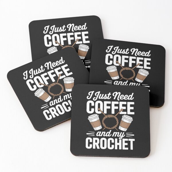 Item preview, Cozy CoffeeCrochet Quote – I Just Need Coffee and My Crochet Design designed and sold by Gogetgiggles.
