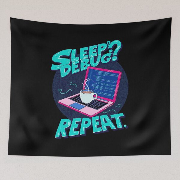 Item preview, Sleep Debug Repeat: Programmer Coder Laptop Coffee Pop Art Design designed and sold by Tucker-Art.