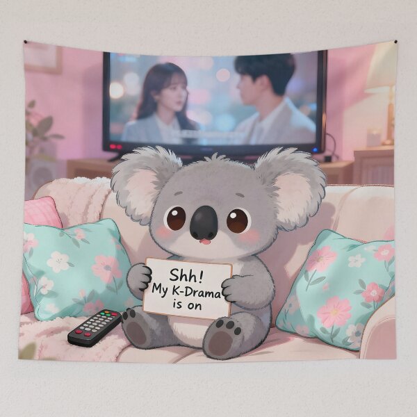 Item preview, Shh! My K-Drama Is On – Cute Koala Couch Potato designed and sold by Buttonquill.