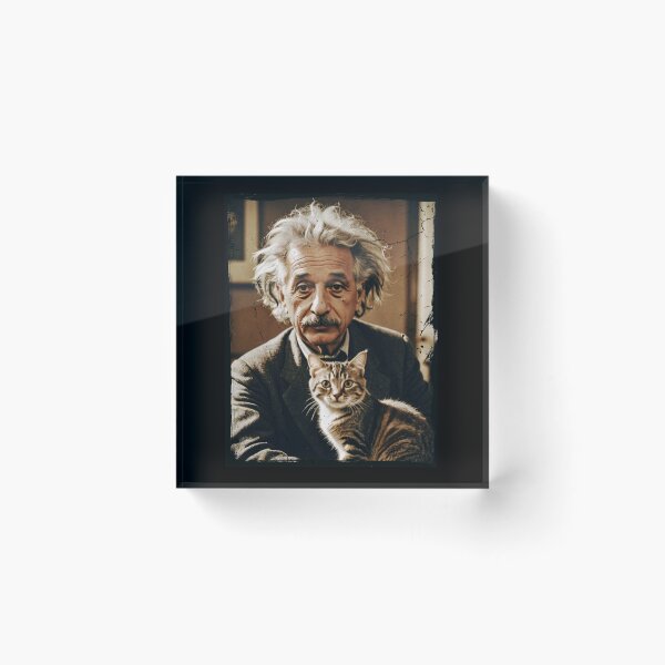 Item preview, Vintage / Retro Albert Einstein with a Kitty!  designed and sold by Strong Paw Apparel.