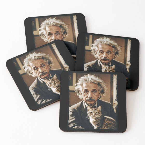 Item preview, Vintage / Retro Albert Einstein with a Kitty!  designed and sold by Strong Paw Apparel.