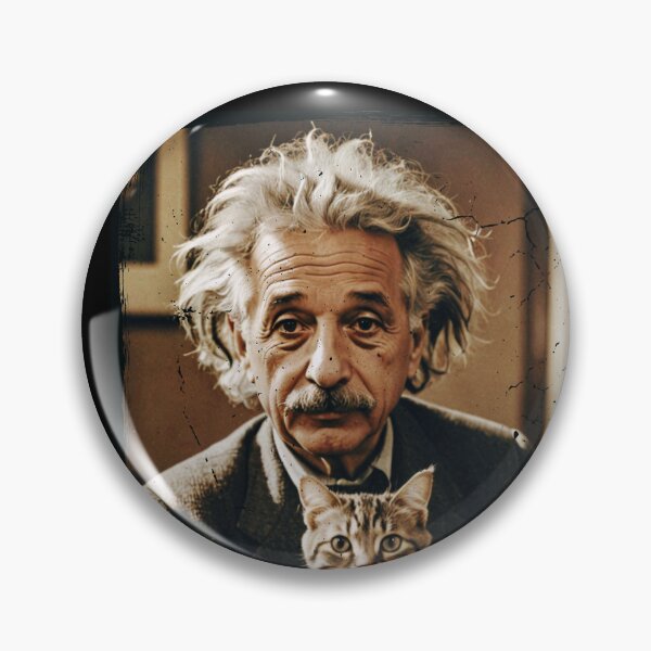 Item preview, Vintage / Retro Albert Einstein with a Kitty!  designed and sold by Strong Paw Apparel.