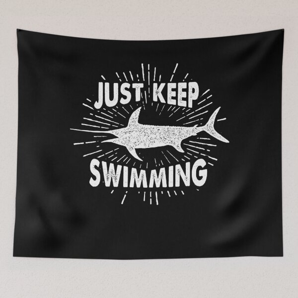 Item preview, Just Keep Swimming Swordfish Motivational designed and sold by LarkDesigns.