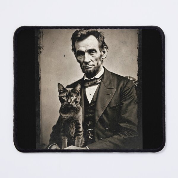 Item preview, Vintage / Retro Abraham Lincoln and a Kitty! designed and sold by Strong Paw Apparel.