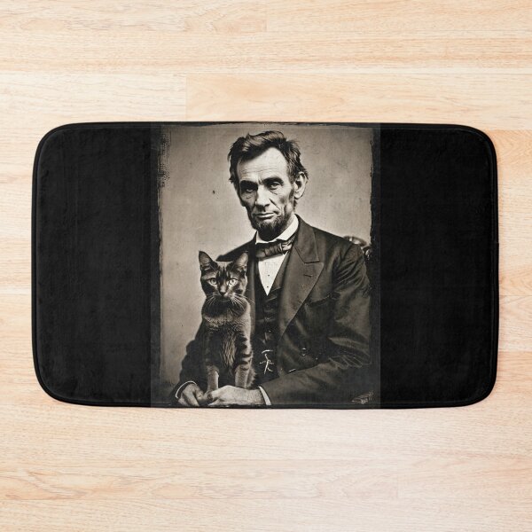 Item preview, Vintage / Retro Abraham Lincoln and a Kitty!  designed and sold by Strong Paw Apparel.