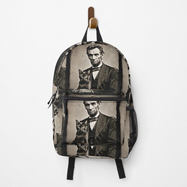 Item preview, Vintage / Retro Abraham Lincoln and a Kitty! designed and sold by Strong Paw Apparel.