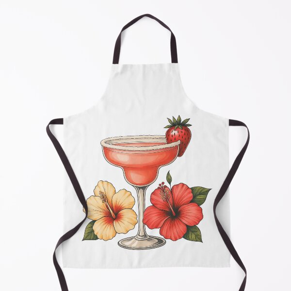 Item preview, Strawberry Cocktail with Hibiscus Flowers Illustration designed and sold by ArtfulWeave.