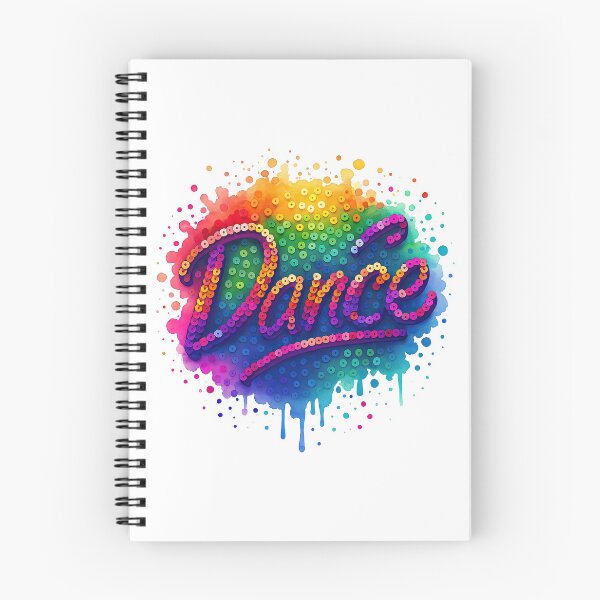 Item preview, Colorful Sequin Dance Typography with Rainbow Splashes designed and sold by ArtfulWeave.