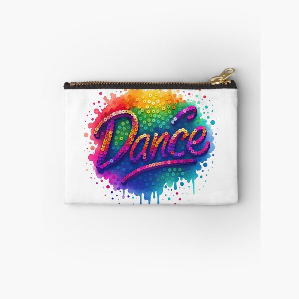 Item preview, Colorful Sequin Dance Typography with Rainbow Splashes designed and sold by ArtfulWeave.