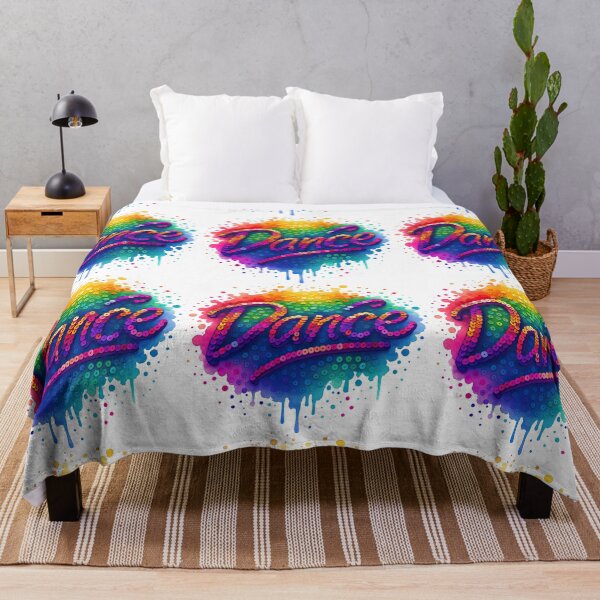Item preview, Colorful Sequin Dance Typography with Rainbow Splashes designed and sold by ArtfulWeave.