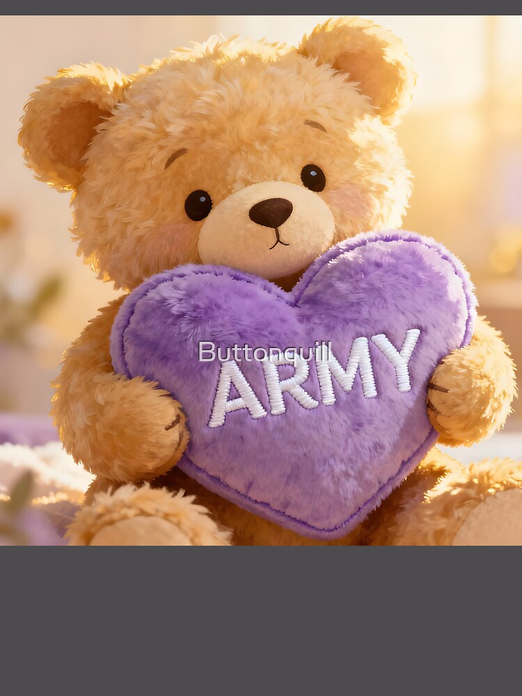 Thumbnail 6 von 6, Premium Oversized Pullover, Purple Heart ARMY – Cute Teddy Bear Fan designt und verkauft von Buttonquill.