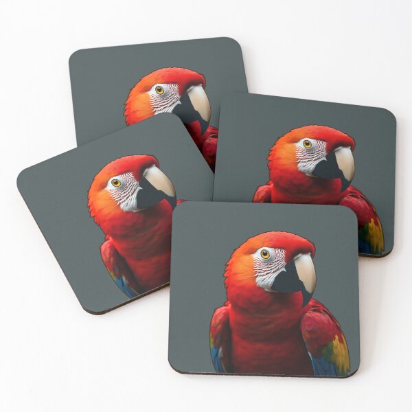 Item preview, Bright Scarlet Tropical Macaw Bird Art - Realistic digital design from Felia for stylish clothes designed and sold by Felia001.