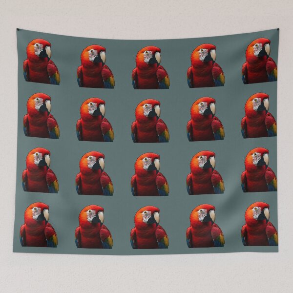 Item preview, Bright Scarlet Tropical Macaw Bird Art - Realistic digital design from Felia for stylish clothes designed and sold by Felia001.