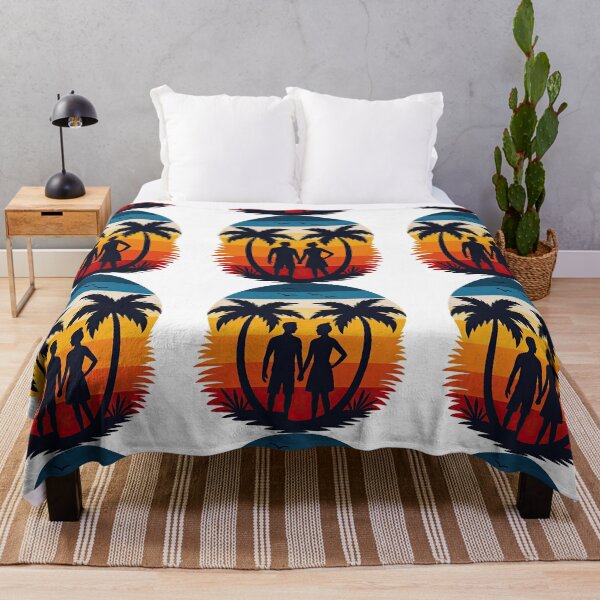 Item preview, Romantic Sunset Silhouette Couple with Palm Trees designed and sold by ArtfulWeave.