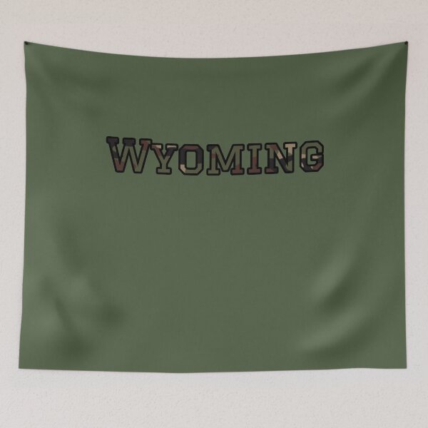 Item preview, Wyoming Camo Typography – Rugged Outdoor Military Style Design designed and sold by Long Family Gifts.