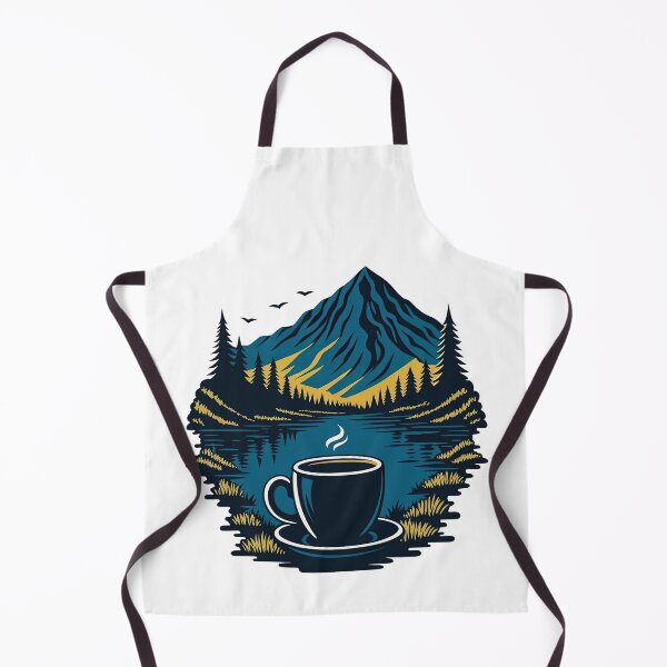 Item preview, Mountain Coffee Scene with Nature Reflection Art designed and sold by ArtfulWeave.
