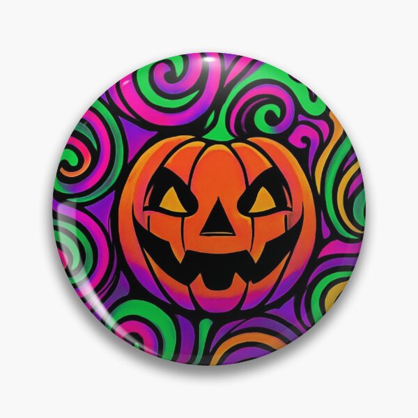 Item preview, Psychedelic Halloween Pumpkin – Neon Jack-o'-Lantern Swirl Art designed and sold by EchoArtZone.