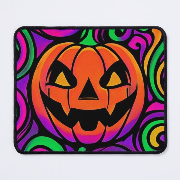Item preview, Psychedelic Halloween Pumpkin – Neon Jack-o'-Lantern Swirl Art designed and sold by EchoArtZone.