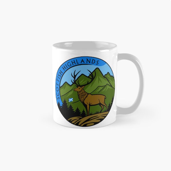 Item preview, Scottish Highlands round badge design with Highland Stag designed and sold by Aux Arc.
