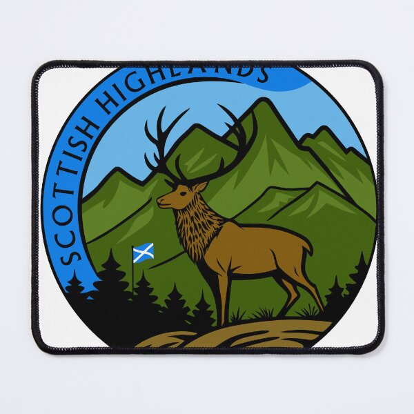 Item preview, Scottish Highlands round badge design with Highland Stag designed and sold by Aux Arc.