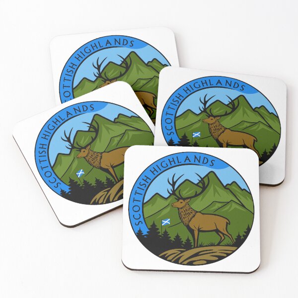 Item preview, Scottish Highlands round badge design with Highland Stag designed and sold by Aux Arc.