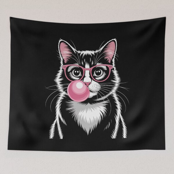 Item preview, Stylish CoolCat with Bubblegum – Funny Trendy Animal Art designed and sold by Gogetgiggles.
