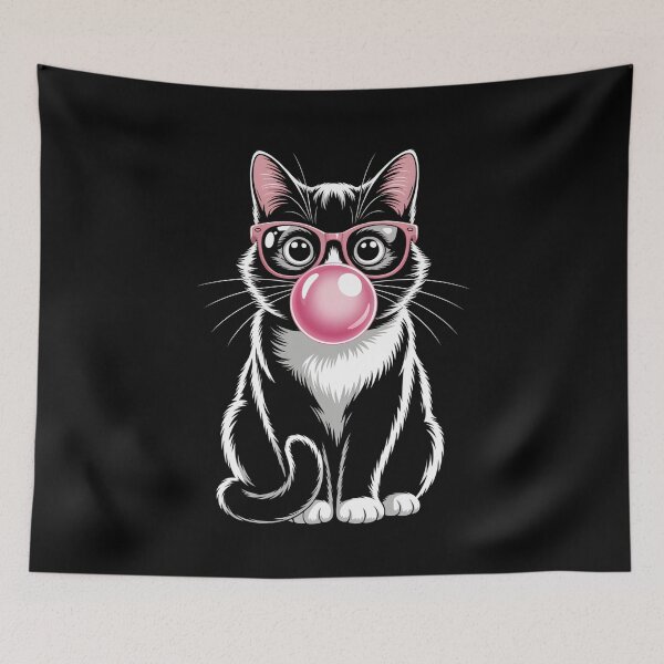 Item preview, Stylish CoolCat with Bubblegum – Funny Trendy Animal Art designed and sold by Gogetgiggles.
