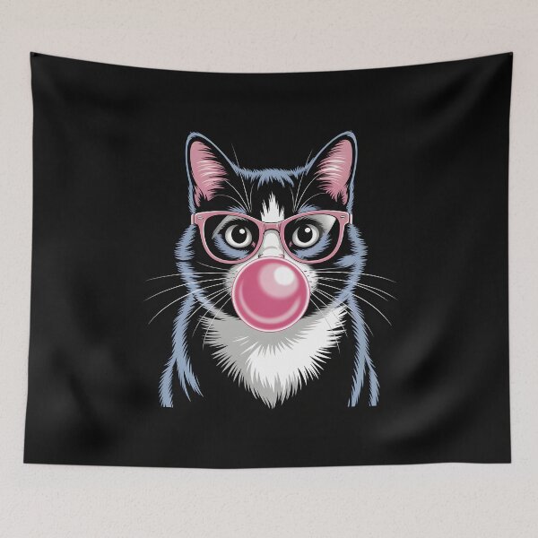 Item preview, Stylish CoolCat with Bubblegum – Funny Trendy Animal Art designed and sold by Gogetgiggles.