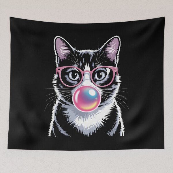 Item preview, Stylish CoolCat with Bubblegum – Funny Trendy Animal Art designed and sold by Gogetgiggles.
