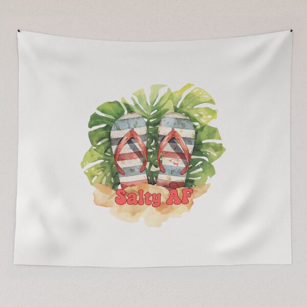 Item preview, SALTY AF -  Vintage Flip Flop Print – Salty AF Tropical Lifestyle Art designed and sold by Sun Sand & Sea Art.