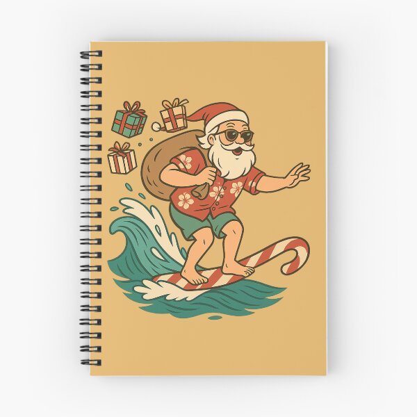 Item preview, Surfing Santa on Candy Cane Surfboard Retro Christmas Beach Holiday Funny Gift Design designed and sold by Eclipse 3699.