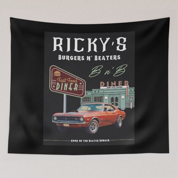 Item preview, Ricky’s Vintage Diner Burgers and Beaters  designed and sold by Strong Paw Apparel.