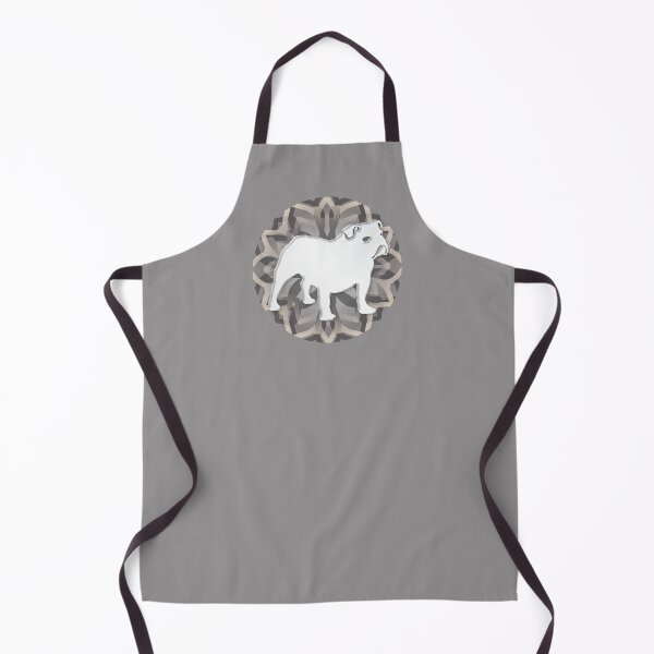 Artikelvorschau, Weiße und graue englische Bulldogge Mandala Körper Silhouette entworfen und verkauft von DuFauna.