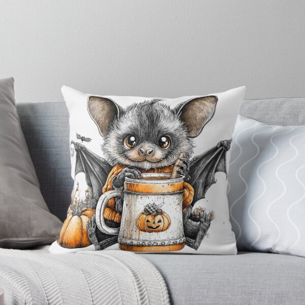 Item preview, Cute Bat with a Cosy Mug  designed and sold by Threads&Co.