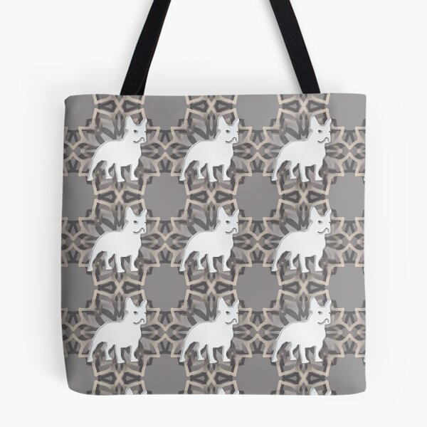 Item preview, White and Grey French Bulldog Mandala Body Silhouette designed and sold by DuFauna.