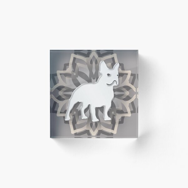 Item preview, White and Grey French Bulldog Mandala Body Silhouette designed and sold by DuFauna.
