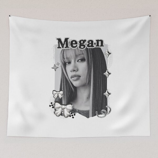 Item preview, KATEYE Megan Kpop Y2K Group Black and White Collage Digital Art Portrait designed and sold by AJUNICE STUDIO.