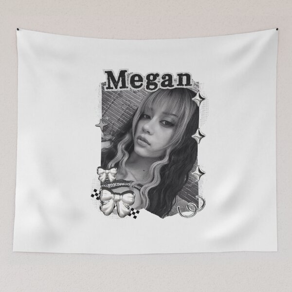 Item preview, KATEYE Megan Kpop Y2K Group Black and White Collage Digital Art Portrait designed and sold by AJUNICE STUDIO.