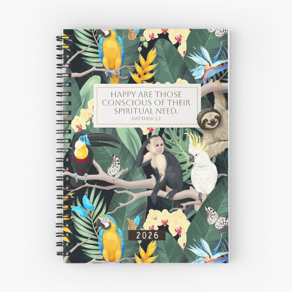 Item preview, 2026 Yeartext Matthew 5:3 (Tropical Animals) designed and sold by Paper Bee Gift Shop.