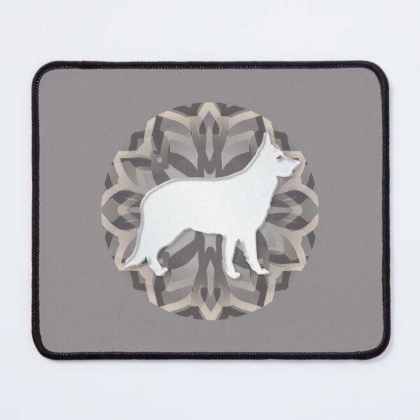 Item preview, White and Grey German Shepherd Mandala Body Silhouette designed and sold by DuFauna.