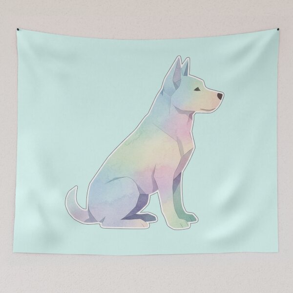 Item preview, Sitting Dog Watercolor Low Poly designed and sold by bsbd-action.
